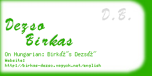 dezso birkas business card